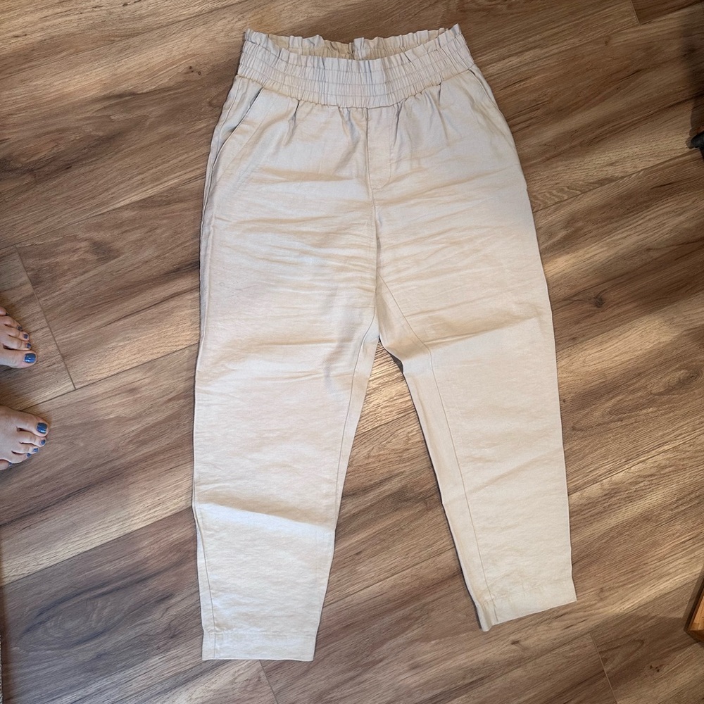 a new day women’s khaki Elastic-Waist Tapered Pants